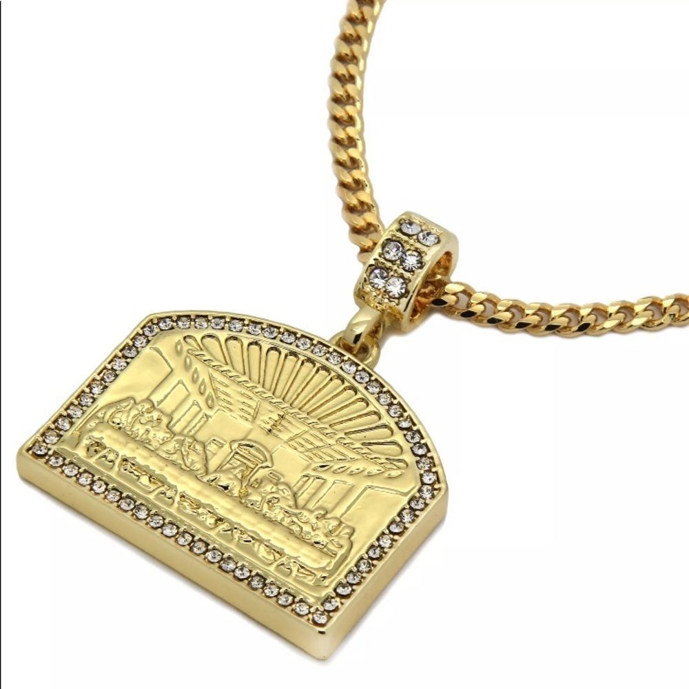 NEW 14K Last Supper Pendant & Free Gold Chain